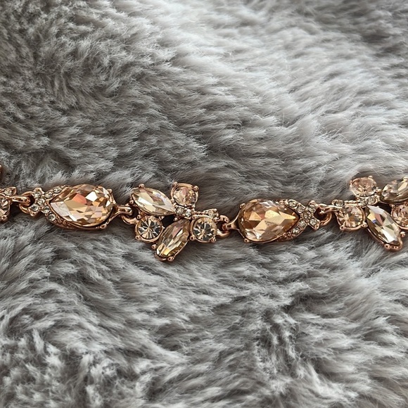 NEW Givenchy Rose Gold Tone Floral Crystal Bracelet - Picture 3 of 5